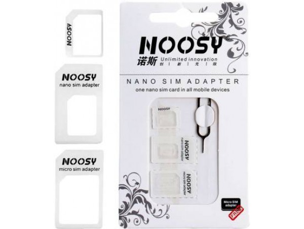 Noosy Sim Adapter Mini Micro Nano White